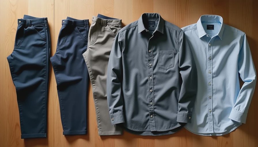 Simple versatile core wardrobe system with coordinating pants and shirts
