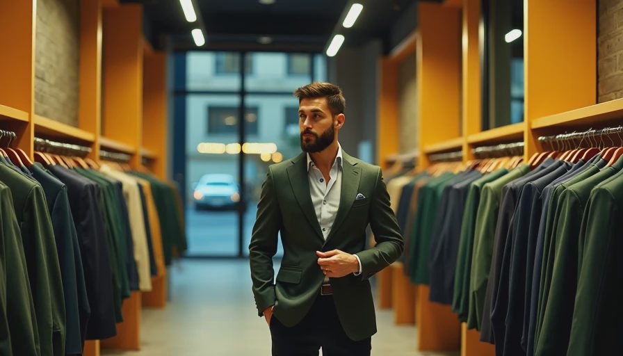 Visual context for jacket mens blazer